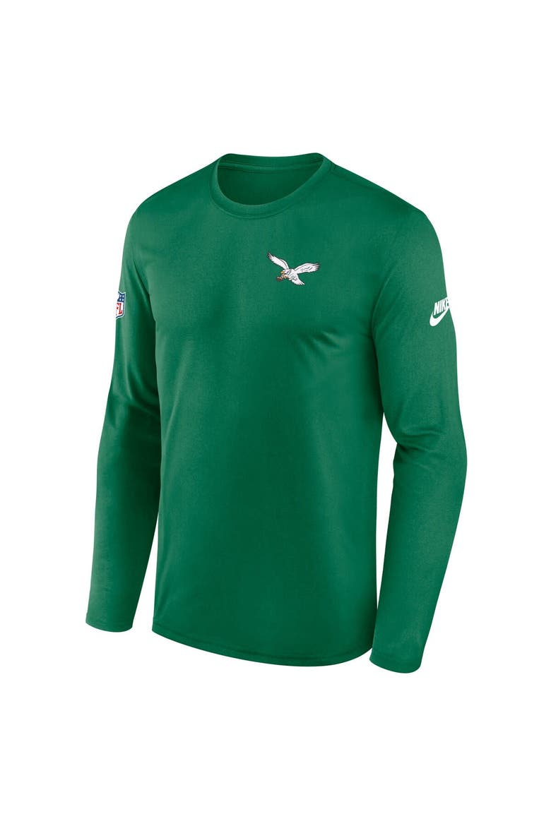 Men's Nike Kelly Green Philadelphia Eagles Legend Small Logo Performance Long Sleeve T-Shirt, Alternate, color, Kelly Green