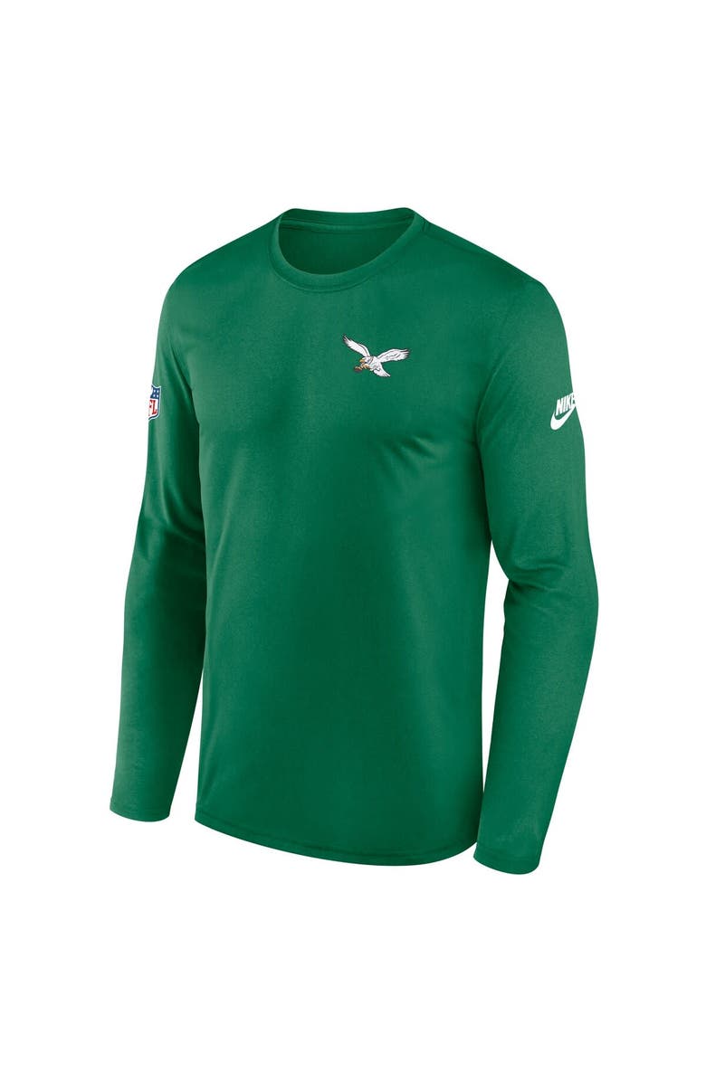 Nike Men's Nike Kelly Green Philadelphia Eagles Legend Small Logo Performance Long Sleeve T-Shirt, Alternate, color, Kelly Green