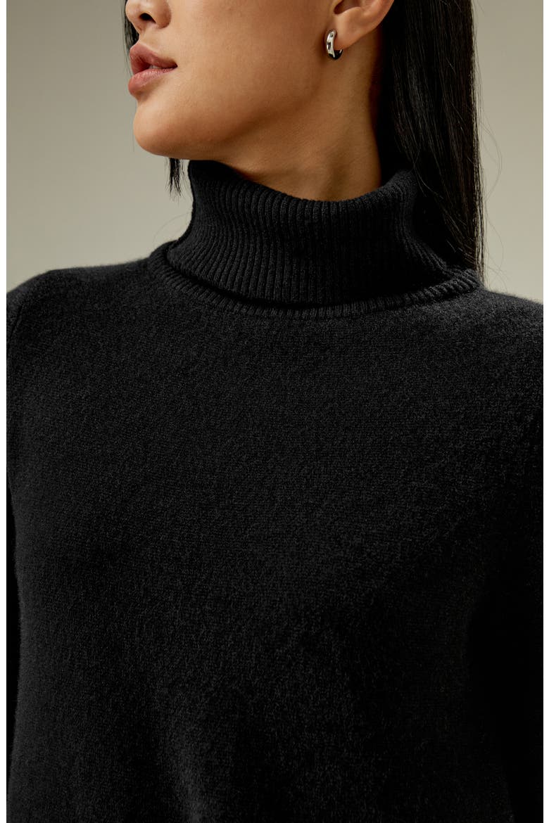 Women's Detachable Turtleneck Pullover Cashmere Sweater, Alternate, color, Black