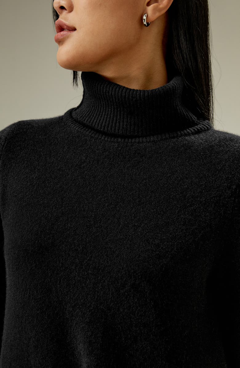 Lilysilk Women's Detachable Turtleneck Pullover Cashmere Sweater, Alternate, color, Black