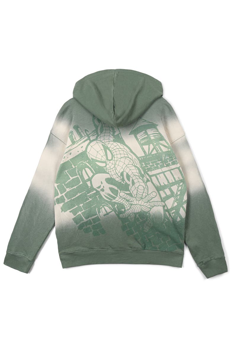 Spider-Man Fleece Pullover Hoodie, Alternate, color, Olive Cream Spiderman