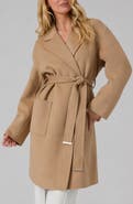 GUESS Rosa Belted Wool Blend Coat