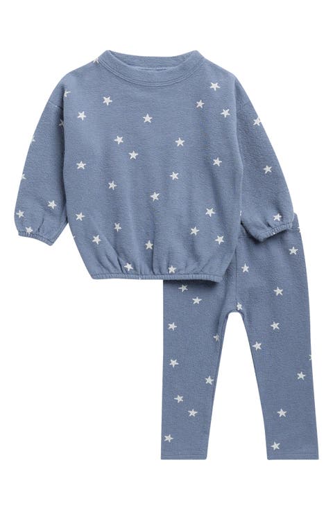 Star Print Two-Piece Sweat Set (Toddler & Little Kid)