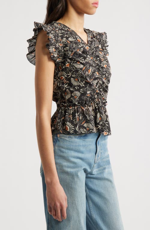 Rails Cali Floral Print Peplum Top In Cassia