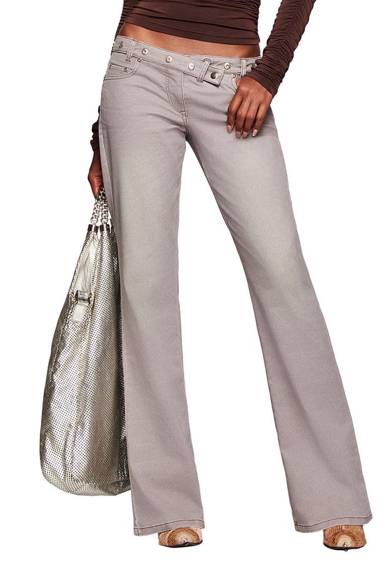 Greer Low Rise Flare Leg Pants, Main, color, GREY