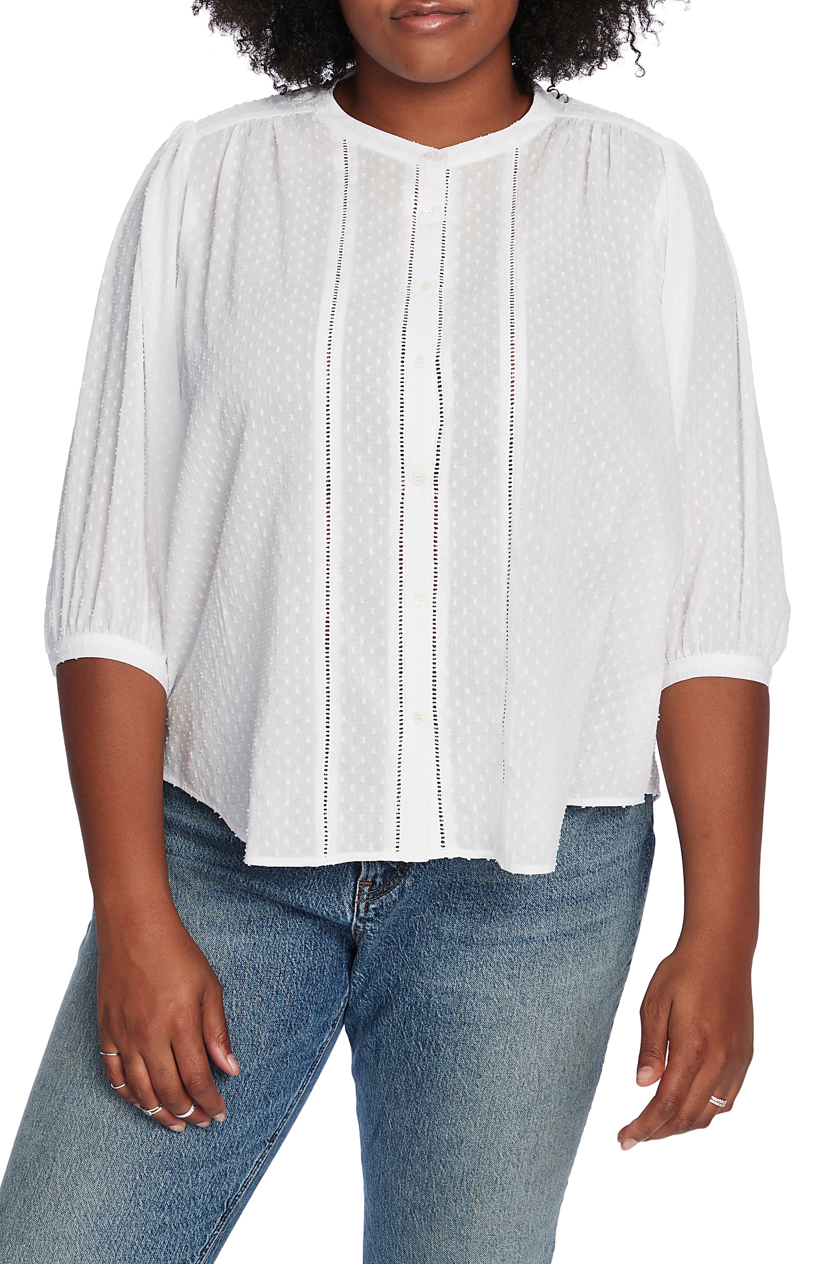 Court & Rowe Ladder Trim Clip Dot Shirt (Women) | Nordstromrack