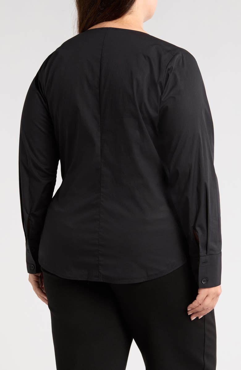 Universal Standard Front Wrap Poplin Shirt, Alternate, color,