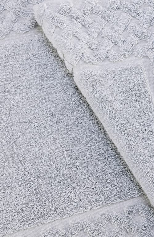 Christy Trellis Textured Cotton Rayon Fibre Blend Bath Mat In Glacier