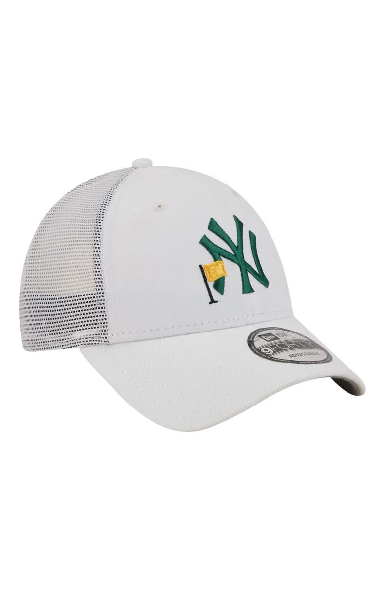 New Era Men's New Era  White New York Yankees Flag 9FORTY Trucker Adjustable Hat, Alternate, color, White