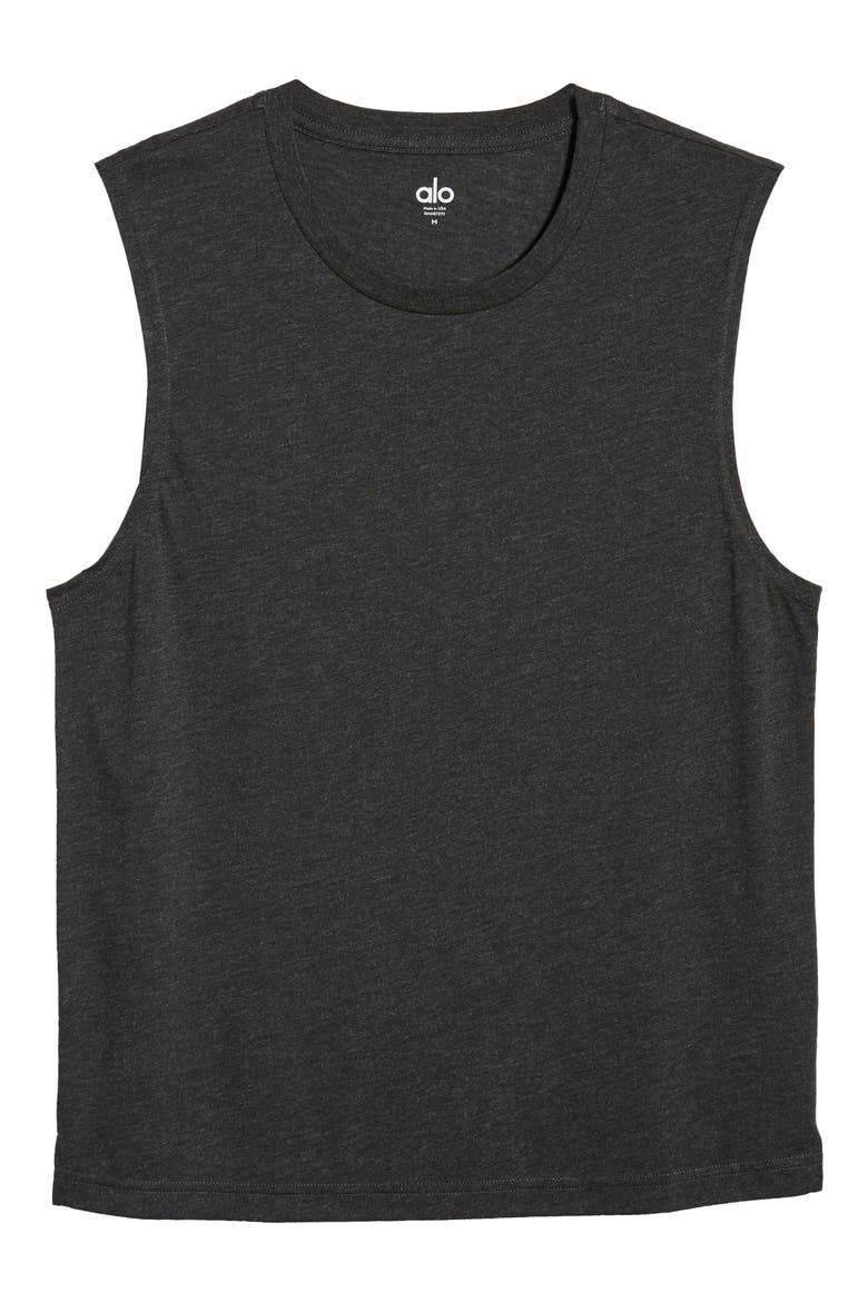 The Triumph Sleeveless T-Shirt, Alternate, color, BLACK HEATHER/HEATHER