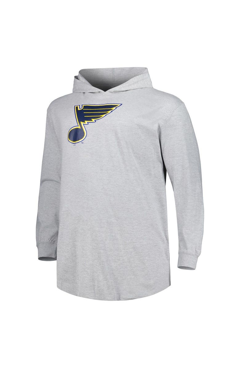 PROFILE Men's Heather Gray St. Louis Blues Big & Tall Pullover Hoodie, Alternate, color, Heather Gray