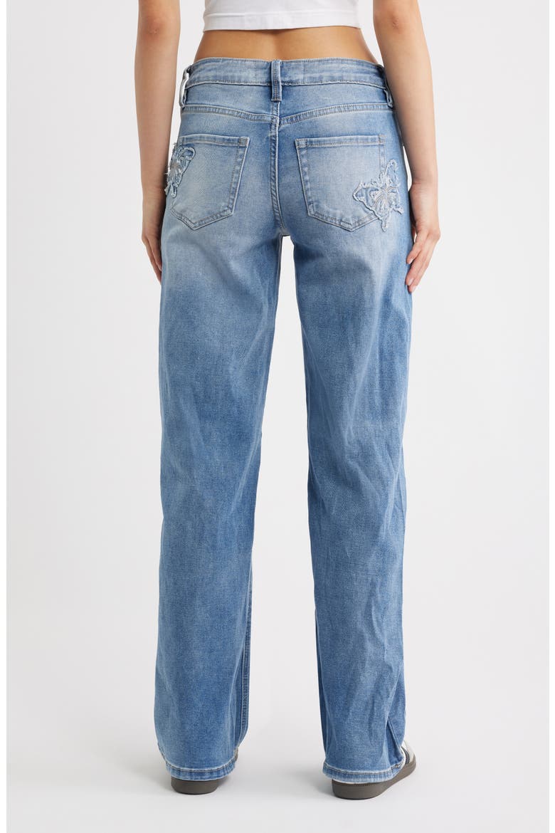 Bella Butterfly Wide Leg Jeans, Alternate, color, LIGHT BLUE