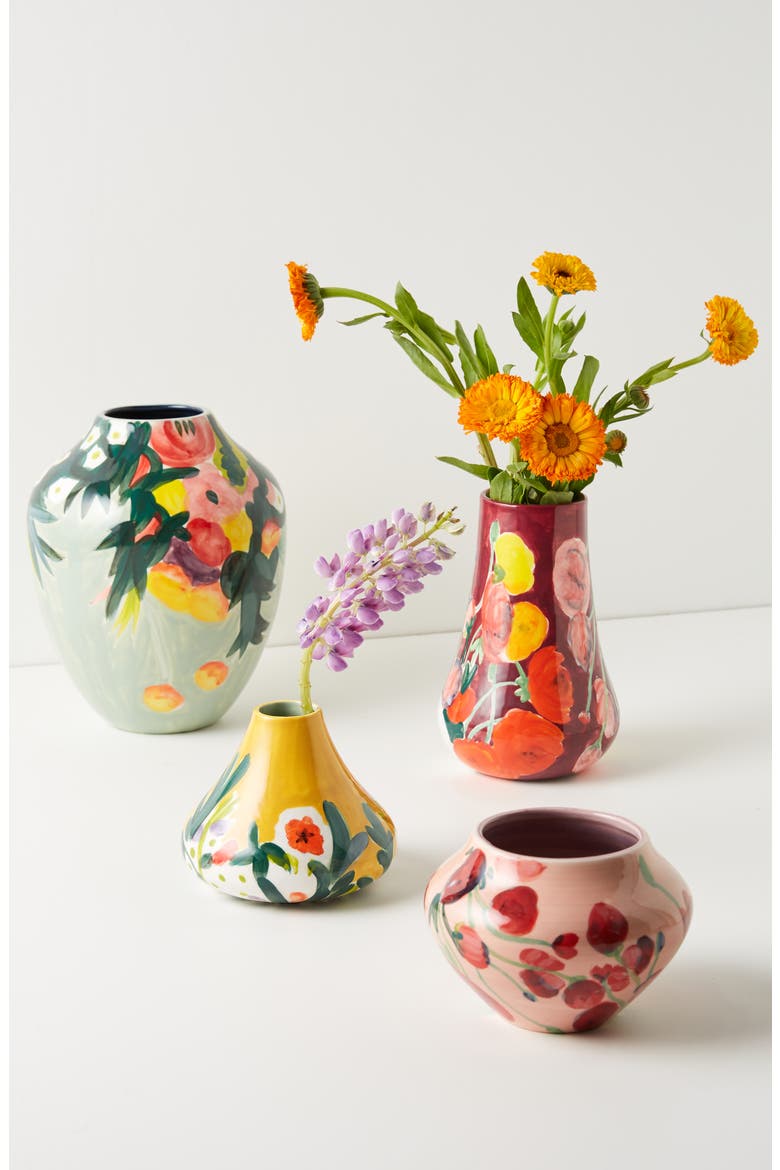 Anthropologie Medium Lizzie Vase, Alternate, color, RED
