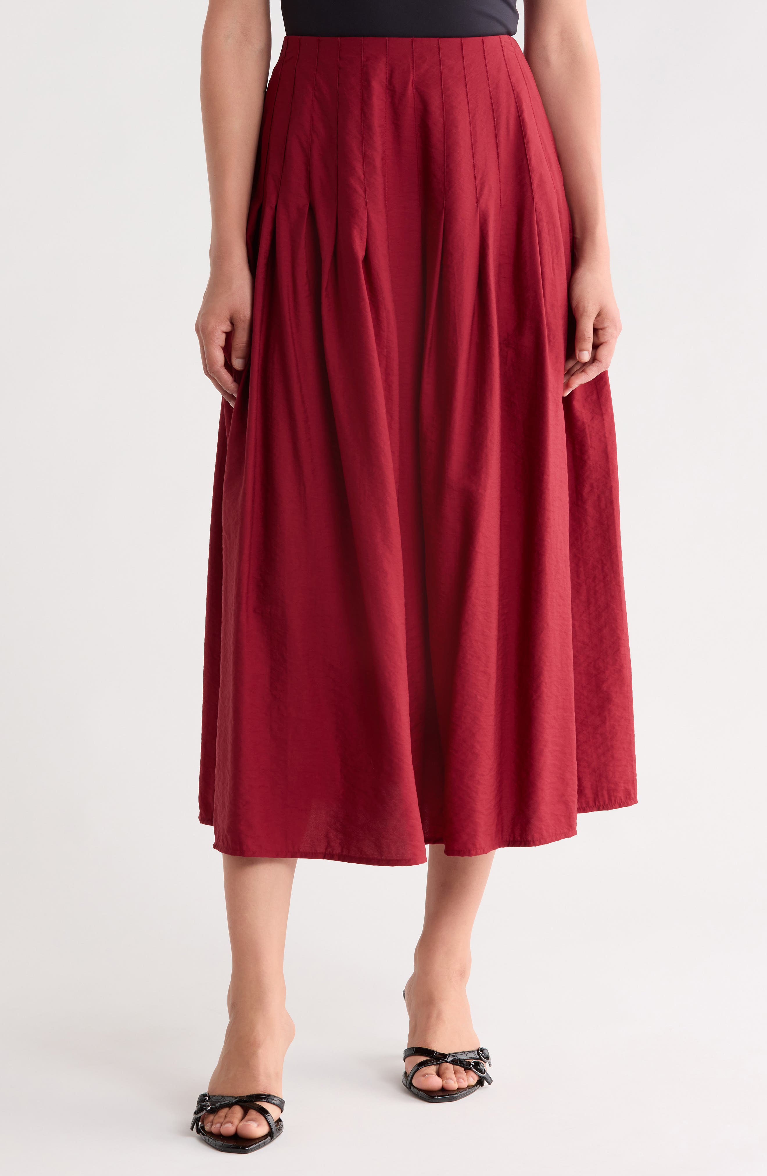 Pleated Midi Skirt
