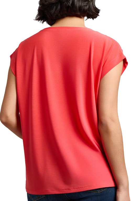 Jones New York Side Button Detail Crepe Top In Rouge