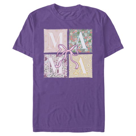 Men's Mickey & Friends Box Patterns Mama Bow  Graphic T-Shirt