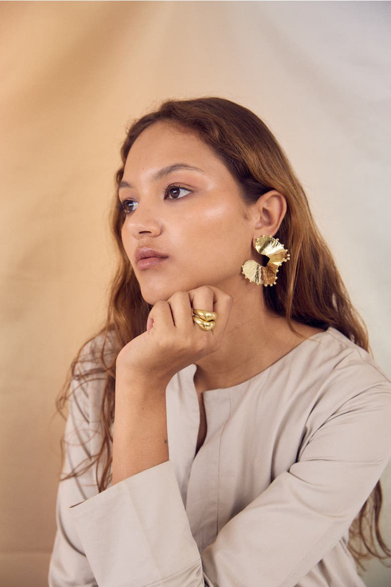 Ziwa Kubwa Earrings, Alternate, color, Gold