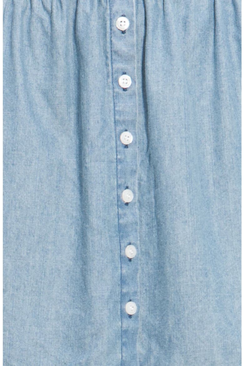 Frenchi® Button Front Chambray Skirt, Alternate, color, LIGHT WASH