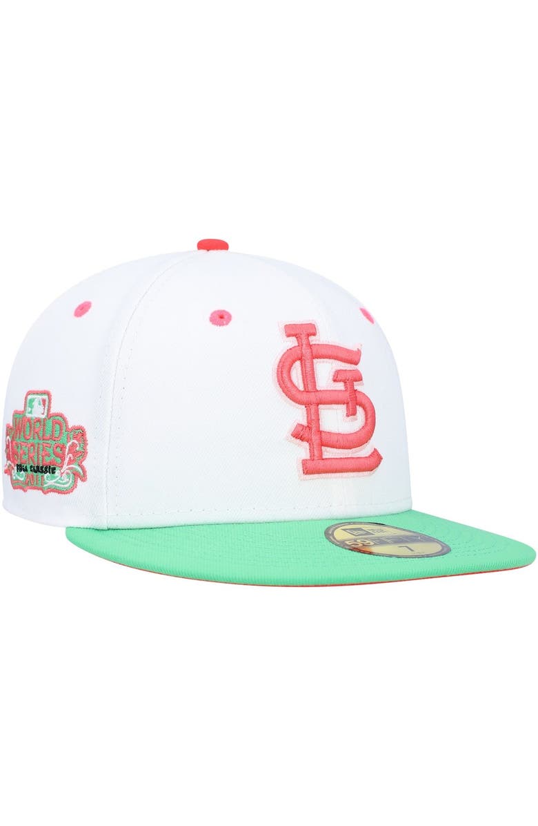 New Era Men's New Era White/Green St. Louis Cardinals 2011 World Series Watermelon Lolli 59FIFTY Fitted Hat, Main, color, 