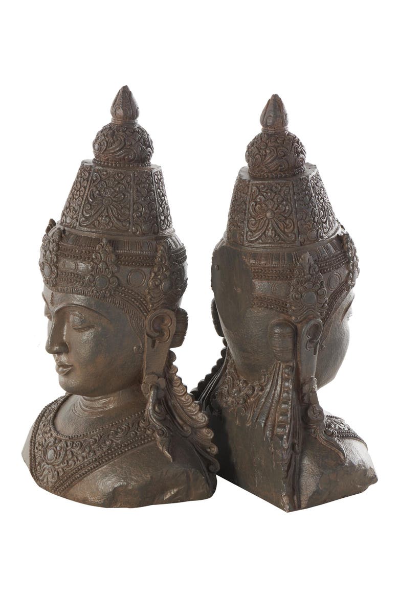 Buddha Resin Bookends, Alternate, color, BRONZE