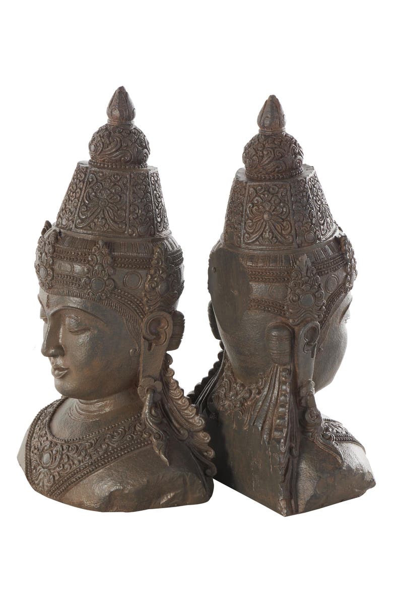 WILLOW ROW Buddha Resin Bookends, Alternate, color, Bronze