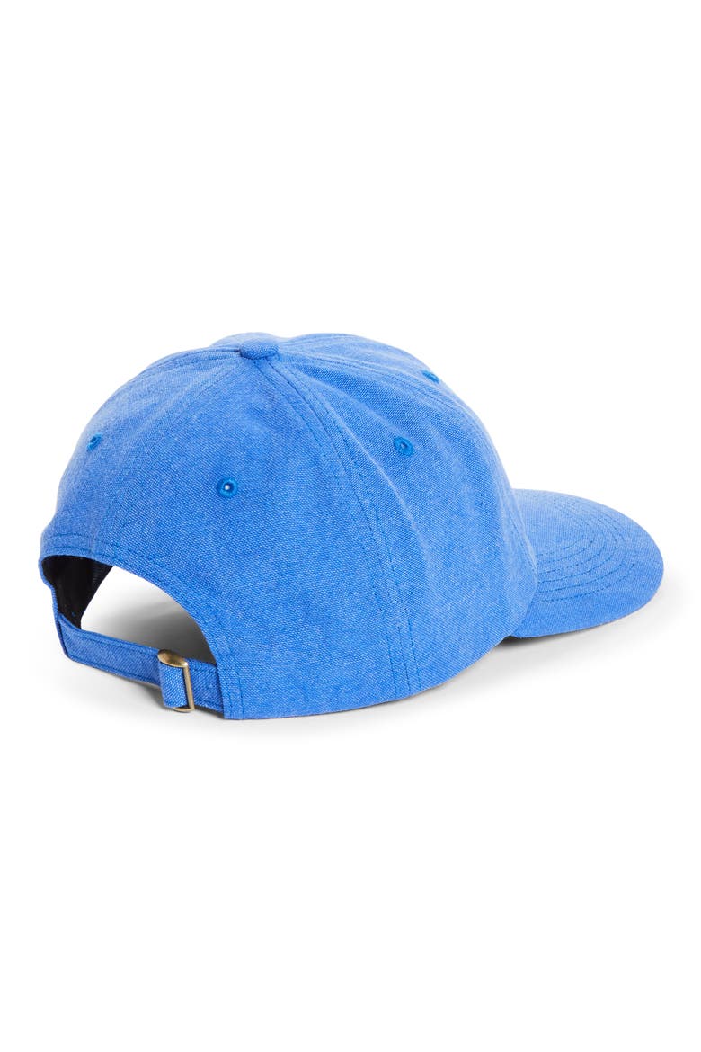 Washed Cotton Canvas Baseball Cap, Alternate, color, ROYAL