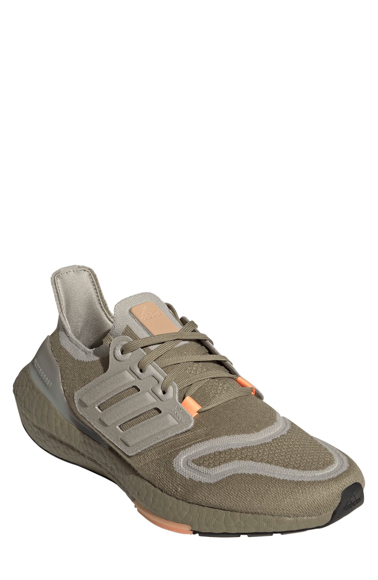 Ultraboost 22 Running Shoe, Main, color, ORBIT GREEN/ GREY/ ORANGE