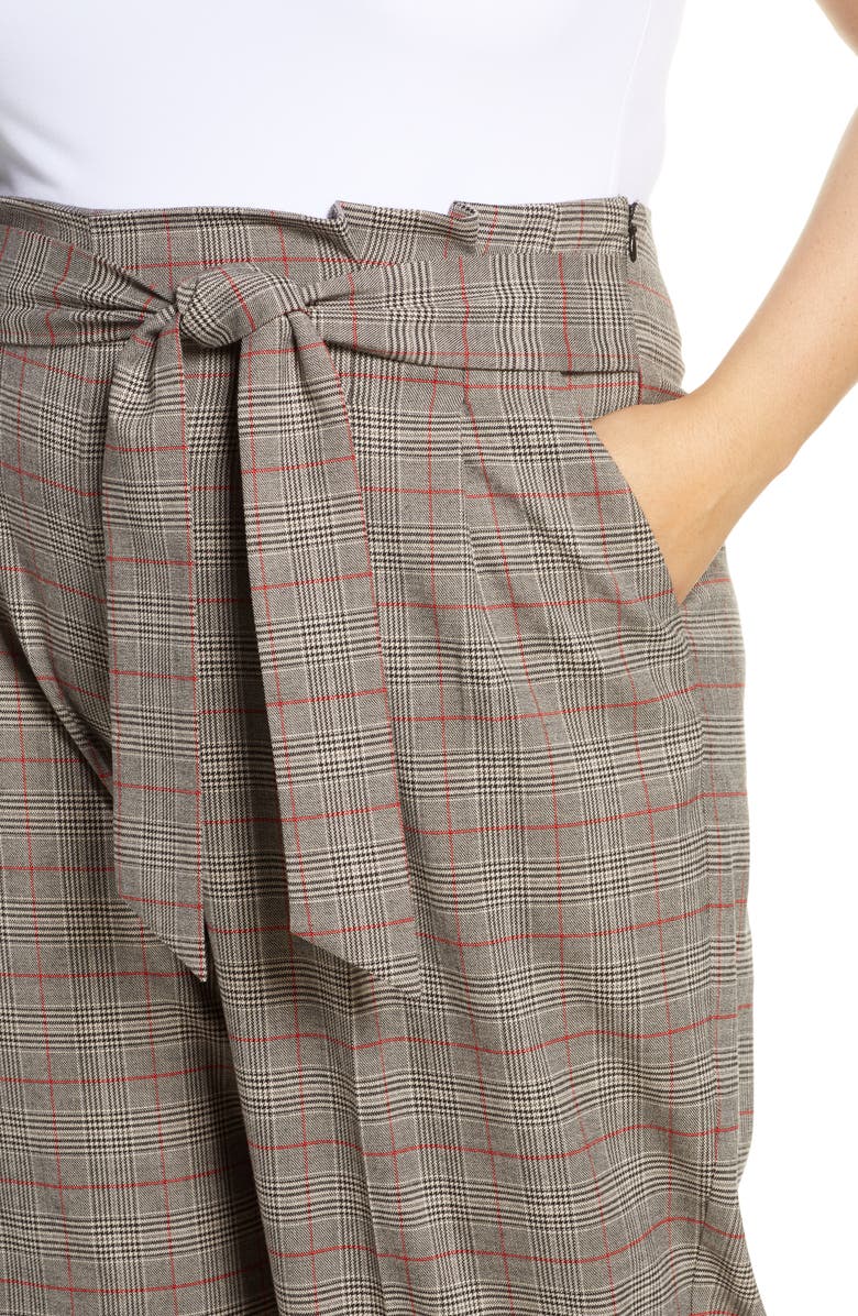 1.STATE Acoustic Plaid Paperbag Waist Crop Pants, Alternate, color, 