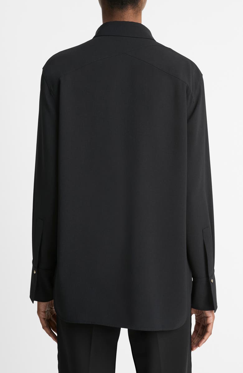 Vince Stud Collar Detail Button-Down Shirt, Alternate, color, Black