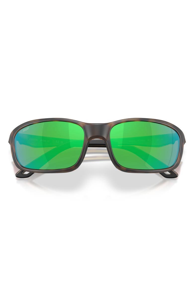 Costa Del Mar Brine II 59mm Polarized Rectangular Sunglasses, Alternate, color, Tortoise / Green Mirror 580P