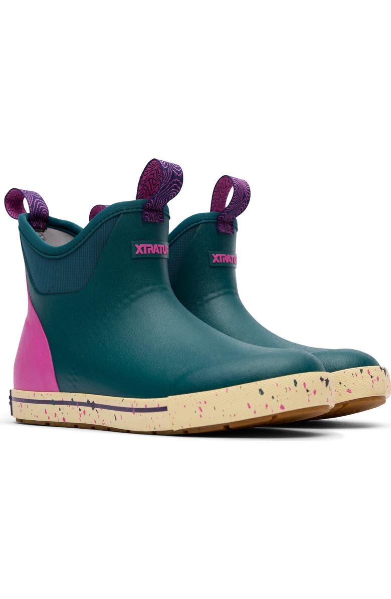 XTRATUF Waterproof Ankle Deck Boot, Alternate, color, Transformative Teal