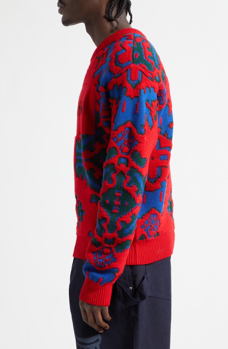 JW Anderson x Guinness Carpet Jacquard Wool Sweater, Alternate, color, Red