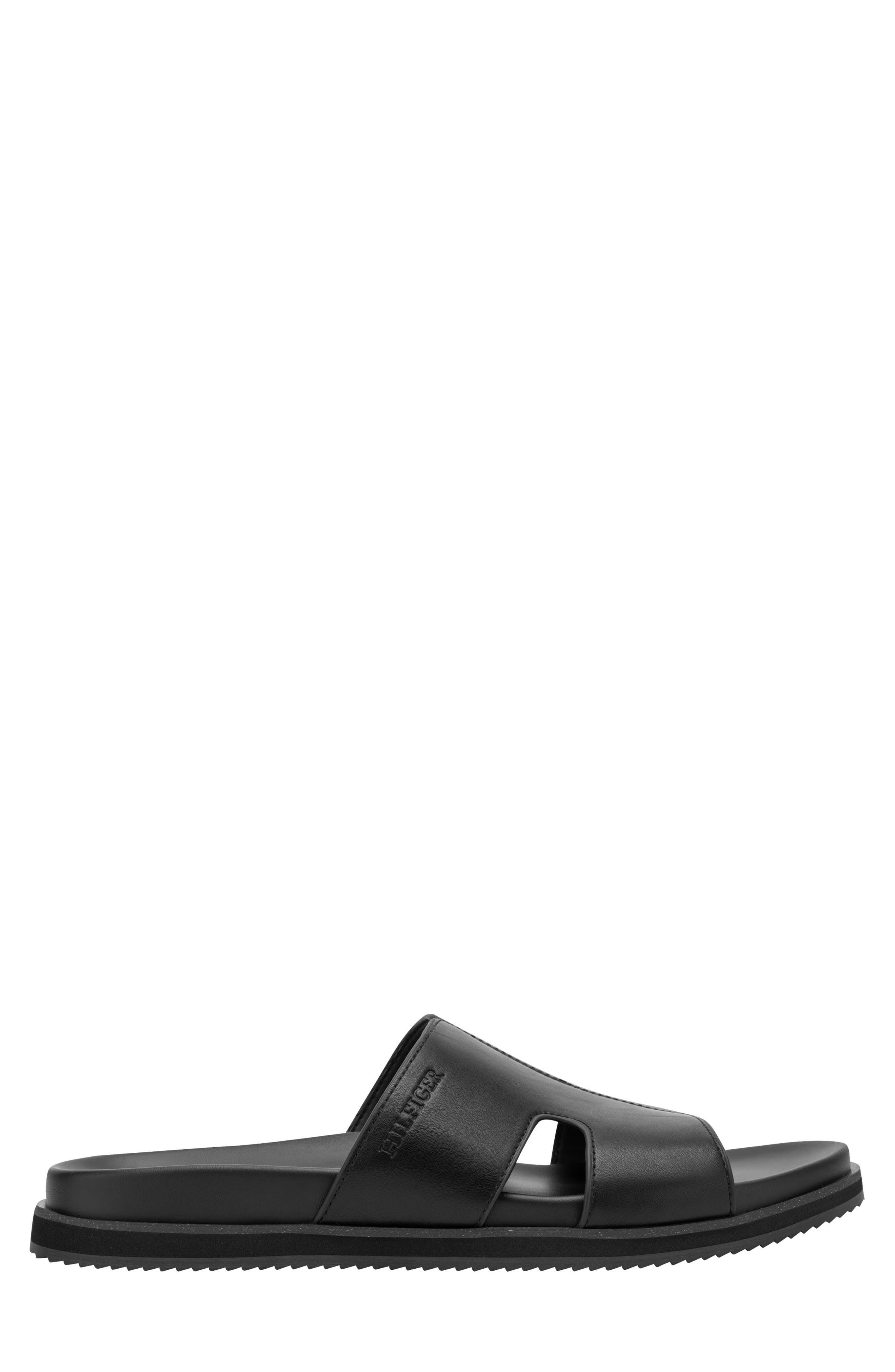 Tommy Hilfiger Welch Slide Sandal, Alternate, color, Black