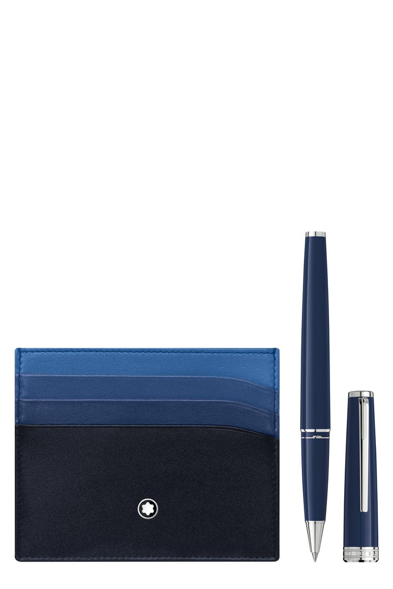 PIX Blue Rollerball & Pocket Holder Gift Set, Main, color, BLUE