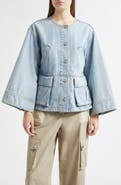 3.1 Phillip Lim Collarless Trapeze Denim Jacket