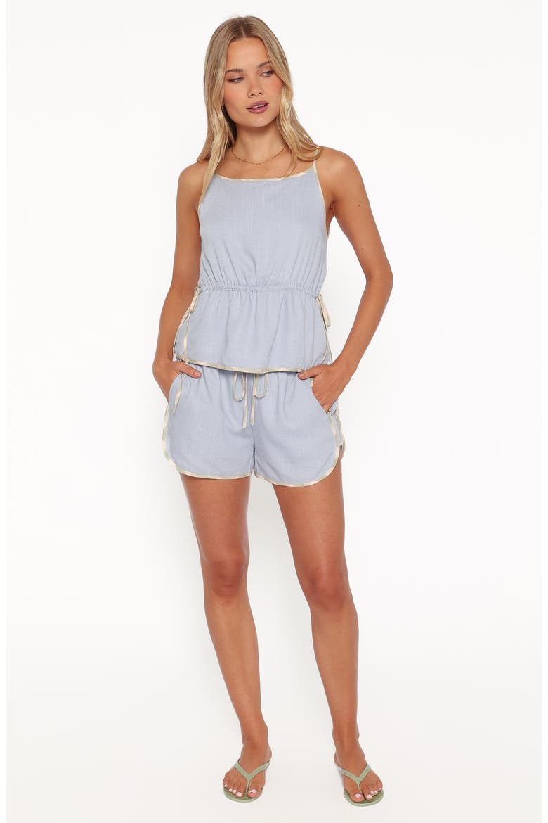 Bettie Camisole Top & Shorts Set, Alternate, color, LIGHT BLUE LINEN