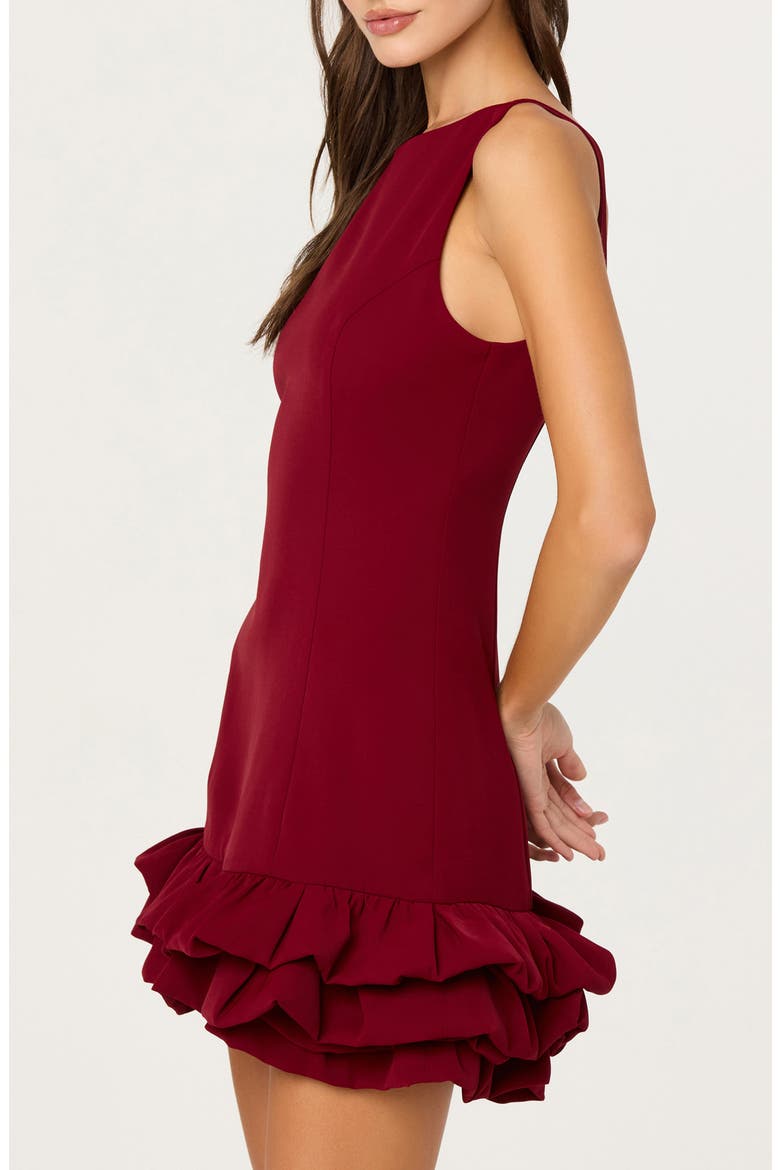 Elexis Bubble Hem Minidress, Alternate, color, WINE