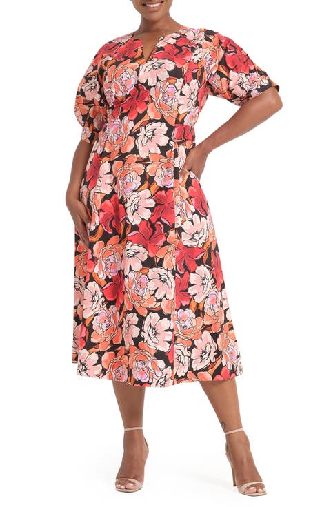 Colette Puff Sleeve Midi Dress