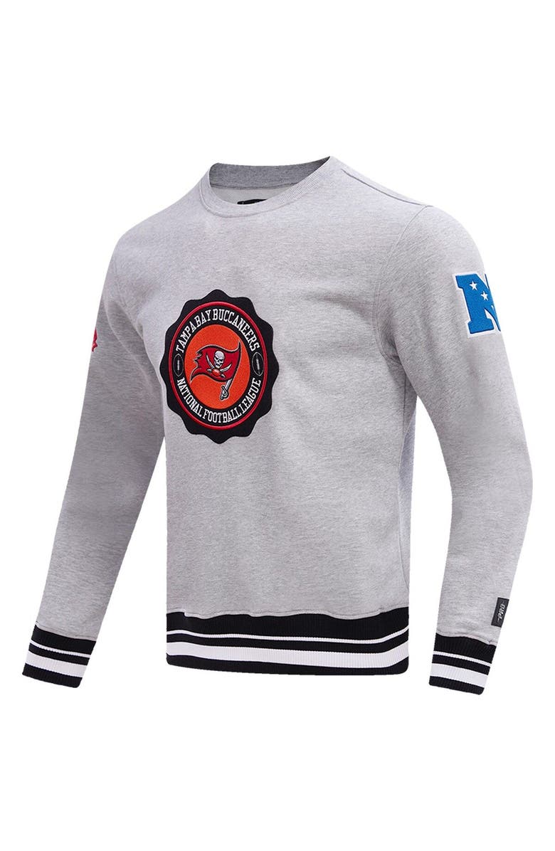 PRO STANDARD Men's Pro Standard Heather Gray Tampa Bay Buccaneers Crest Emblem Pullover Sweatshirt, Alternate, color, Heather Gray