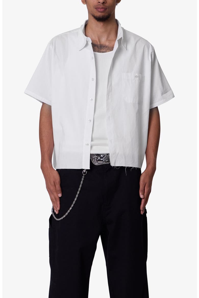 Short Sleeve Cotton Poplin Button-Up Shirt, Alternate, color, WHITE