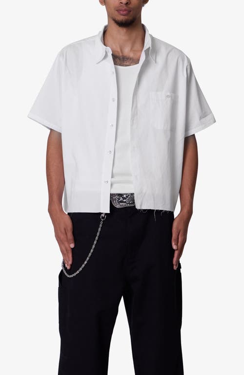 Mnml Short Sleeve Cotton Poplin Button-up Shirt In White