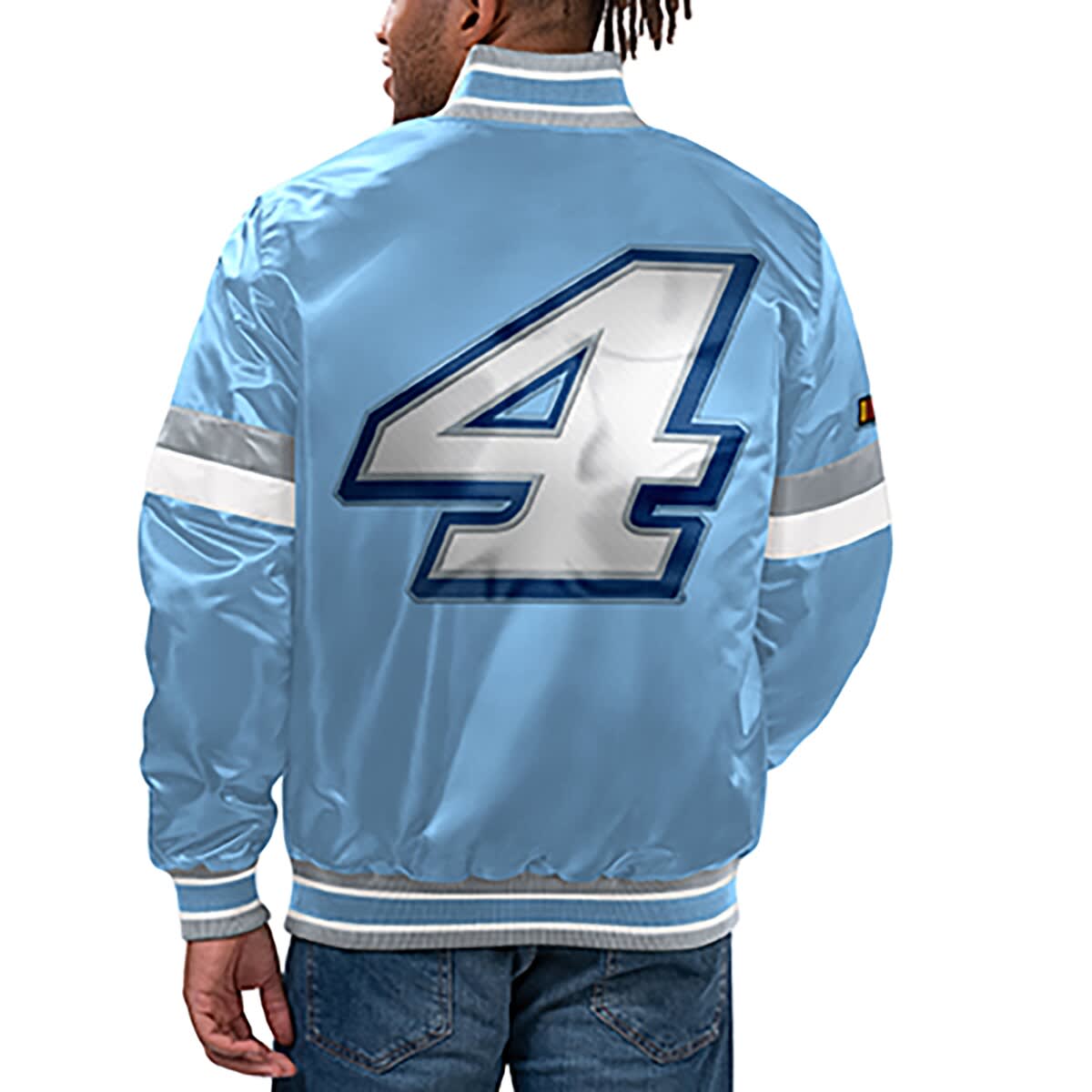 Men's Starter  Light Blue Kevin Harvick Home Game Full-Snap Varsity Jacket - image 2