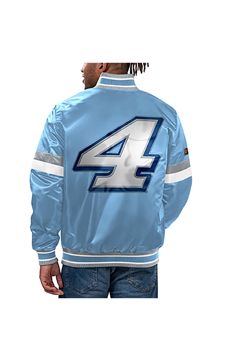 STARTER Men's Starter  Light Blue Kevin Harvick Home Game Full-Snap Varsity Jacket, Alternate, color, Light Blue