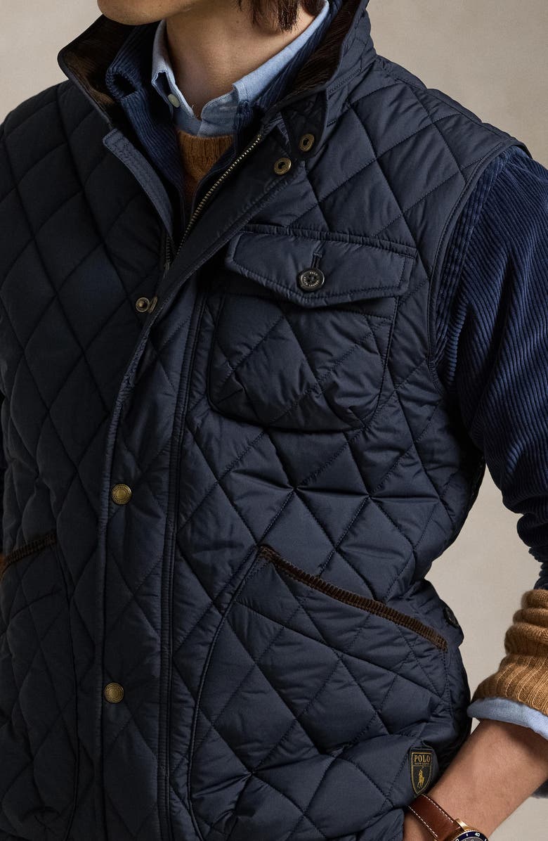 Polo Ralph Lauren Beaton Quilted Utility Vest, Alternate, color, College Navy