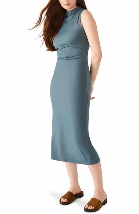 Steve Madden Mo Funnel Neck Matte Jersey Dress