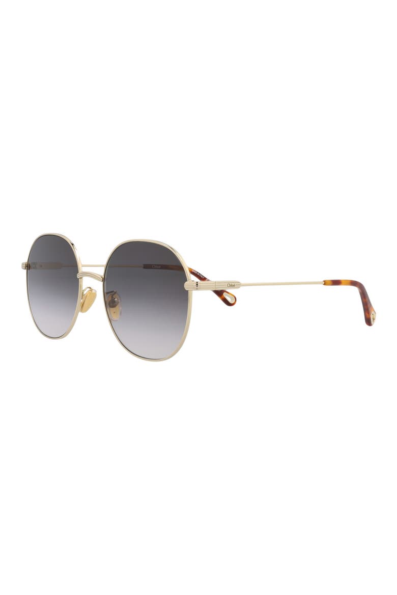 57mm Round Metal Frame Sunglasses, Alternate, color, GOLD GOLD GREY