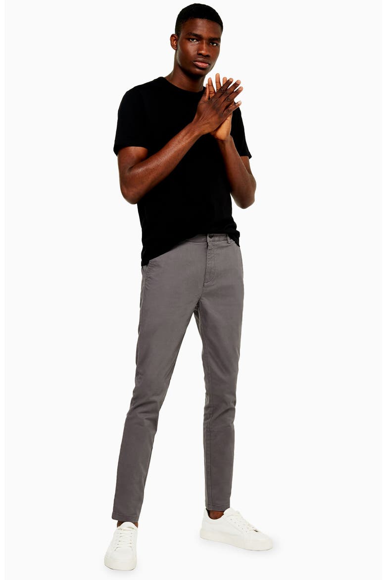 Stretch Skinny Fit Chinos, Alternate, color, CHARCOAL
