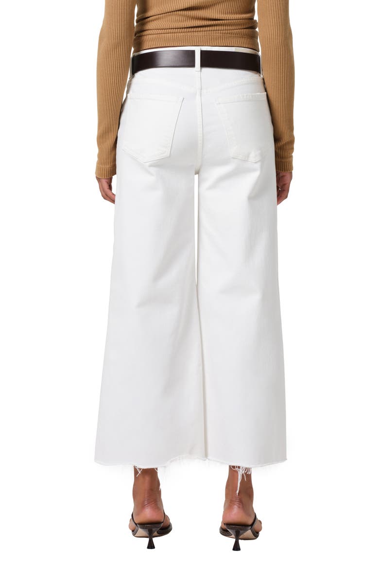 Lyra Raw Hem High Waist Crop Wide Leg Jeans, Alternate, color, SOFT WHITE