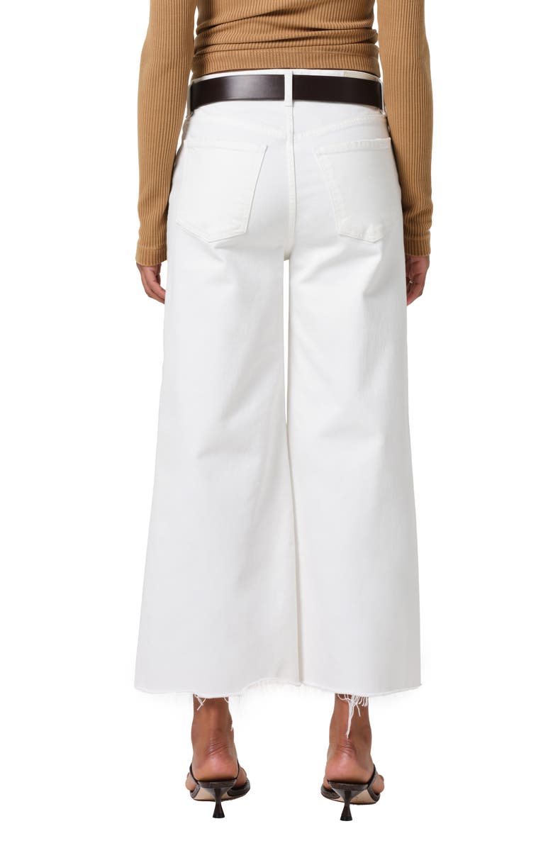 Citizens of Humanity Lyra Raw Hem High Waist Crop Wide Leg Jeans, Alternate, color, Soft White