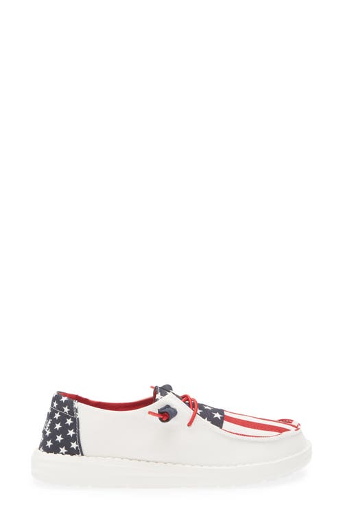 Hey Dude Wendy Americana Boat Shoe In Americana
